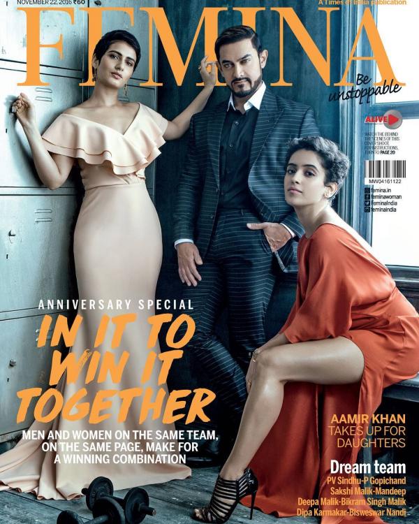 Aamir Khan GRACES 'Femina' cover with 'Dangal Daughters' Sanaya Malhotra and Fatima Sana Sheikh!