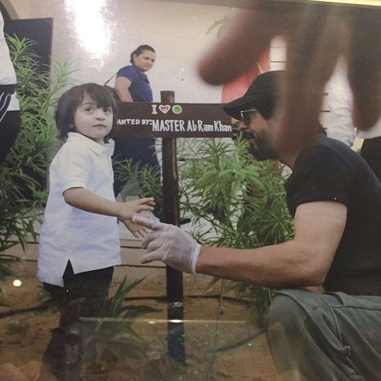 This PIC of AbRam planting trees with DADDY Shah Rukh Khan will you go AWWW!