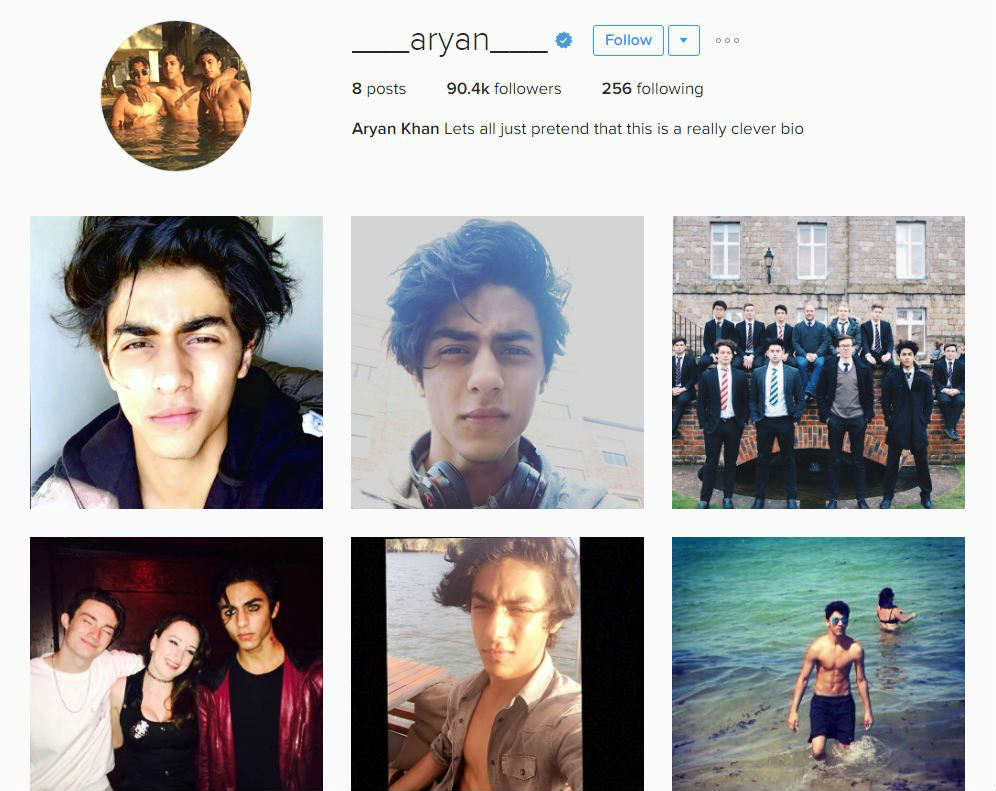 Aryan's Instagram account has now been verified.