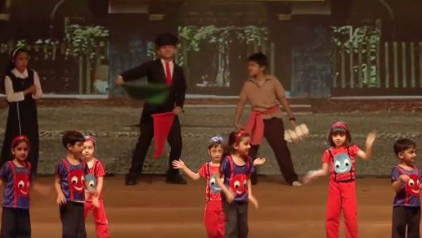 WATCH VIDEOS: Aishwarya's daughter Aaradhya and Aamir Khan's son Azad DANCE together onstage as their parents CHEER on annual function!