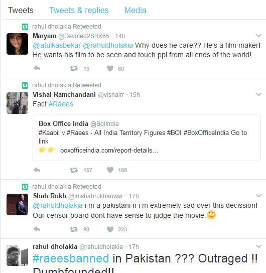 Raees' makers angry with it's ban in Pakistan!