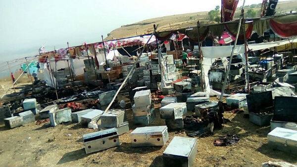 OMG! PICS: Bhansali's 'Padmavati' sets attacked again; vandalised and set on fire in Kolhapur!