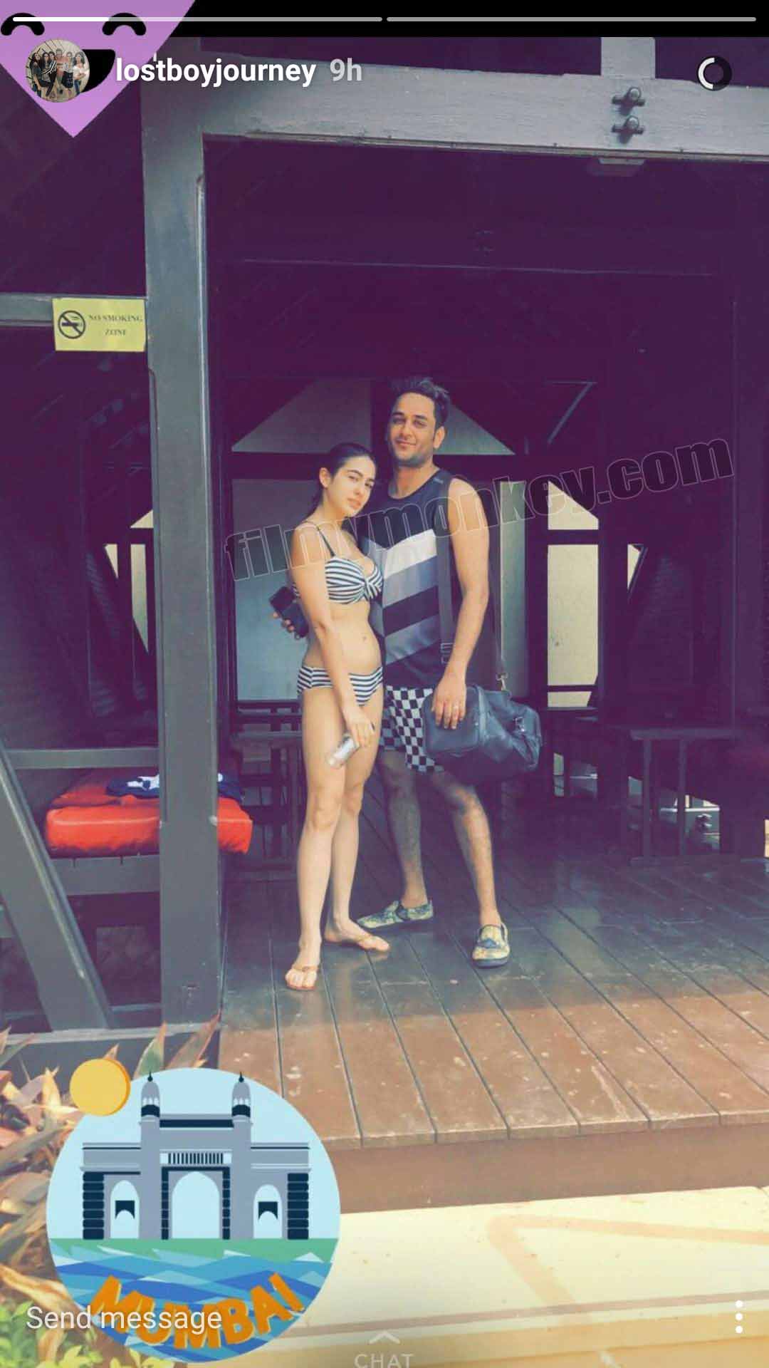 Saif's daughter Sara Ali Khan clad in a bikini posing with famous TV producer at a hotel!