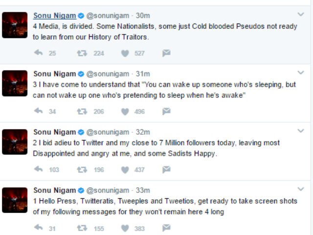 Angry Sonu Nigam QUITS Twitter after Abhijeet's account is suspended!