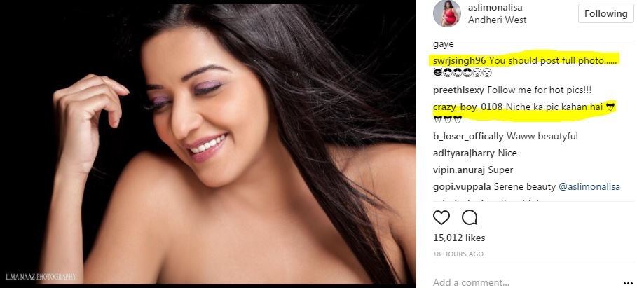 OUCH! EX Bigg Boss contestant Monalisa posts seemingly TOPLESS PIC on Instagram; Fans post vulgar comments!