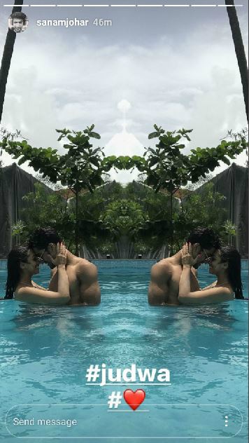 Nach Baliye 8' couple Abigail Pande & Sanam Johar gets COSY & ROMANTIC in a pool while chilling in Goa!