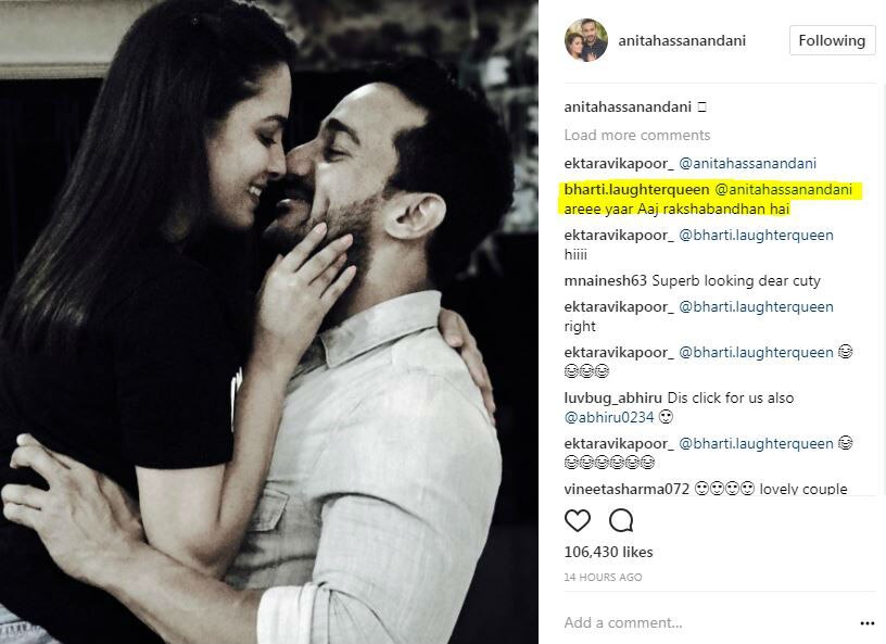 Yeh Hai Mohabbatein' actress Anita Hassanandani shares a COZY PIC with hubby on Raksha Bandhan; Comedian Bharti's reaction will leave you in SPLITS!