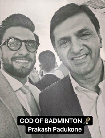 Ranveer Singh bonds with his girlfriend Deepika Padukone's father Prakash Padukone!