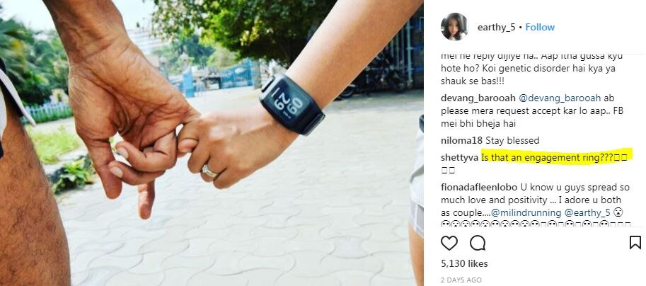 Milind Soman's girlfriend Ankita Konwar posts pic flaunting a RING; Are they ENGAGED?