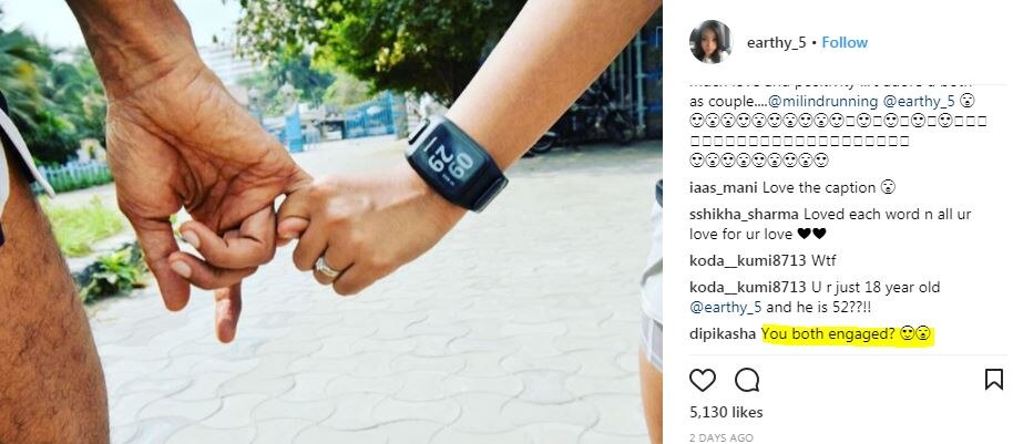 Milind Soman's girlfriend Ankita Konwar posts pic flaunting a RING; Are they ENGAGED?