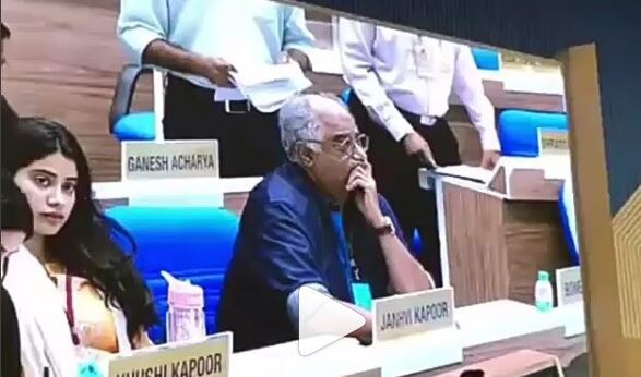 WATCH: An emotional Boney Kapoor with daughters- Janhvi & Khushi at Vigyan Bhavan for National Film Awards’ rehearsals!