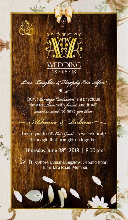 CHECK OUT Rubina Dilaik and Abhinav Shukla’s reception INVITE