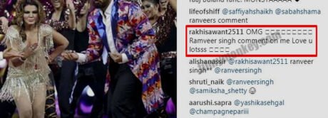 Ranveer Singh comments on Rakhi Sawant's post and she can't keep calm