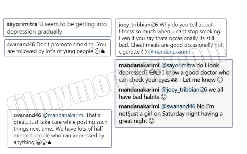 Ex Bigg Boss Mandana Karimi trolled for smoking & here's how she reacted to each of them!