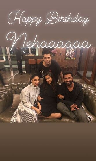 PICS & VIDEOS: Pregnant Neha Dhupia glows at her star-studded BIRTHDAY BASH hosted by BFF Karan Johar!