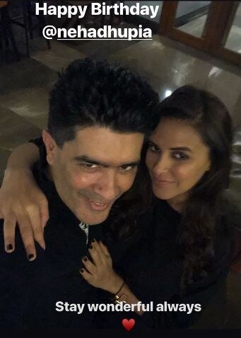 PICS & VIDEOS: Pregnant Neha Dhupia glows at her star-studded BIRTHDAY BASH hosted by BFF Karan Johar!