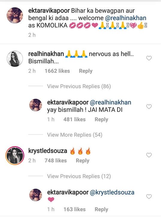 Kasautii Zindagii Kay 2: Nakuul, Krystle & other celebs react to Hina Khan's 'Komolika' promo!