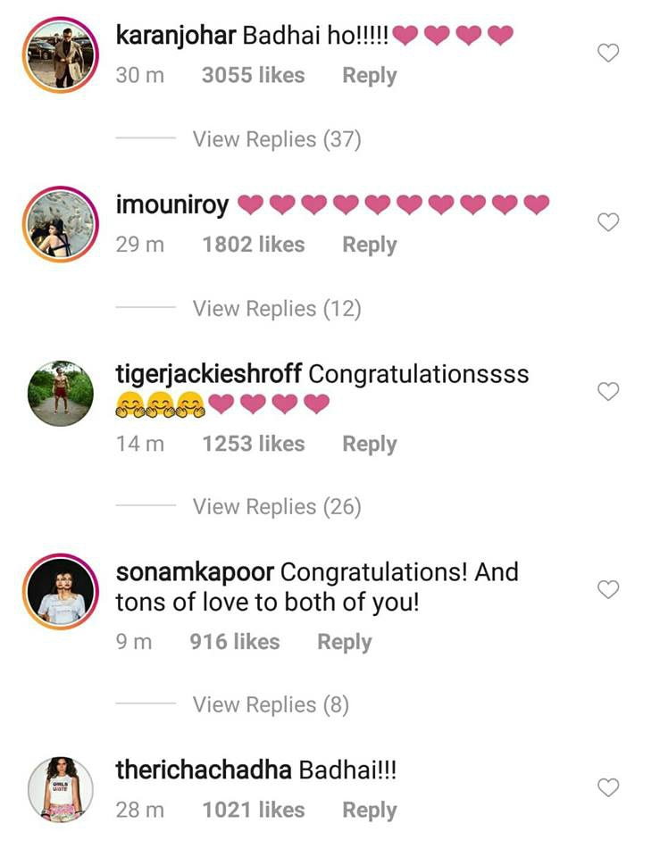 KJo, Sonam, Tiger, Alia & other celebs congratulate Ranveer-Deepika after wedding announcement!