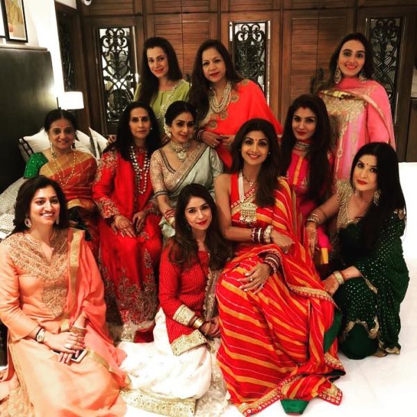 Karwa Chauth 2018: Anil Kapoor's wife Sunita hosts Karwa Chauth Puja; Kapoor khandaan MISSES Sridevi as Raveena Tandon & other Bollywood ladies attend!