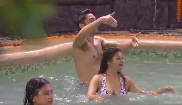 Bigg Boss 12: Megha Dhade & Jasleen SIZZLE in a PURPLE BIKINI as they enjoy pool party on Diwali! [PICS & VIDEOS]