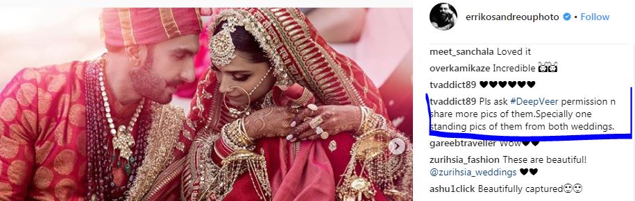 Deepika Padukone-Ranveer Singh's wedding photographer is in awe of DeepVeer, says it was 'A wedding made of dreams