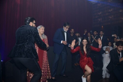Ranveer & Deepika had a FACE-OFF at their reception and Amitabh Bachchan REVEALS which team won! (PICS INSIDE)