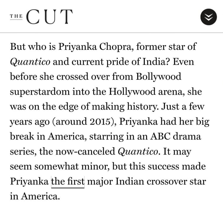 Priyanka Chopra REACTS to the now-deleted The Cut article calling her a 