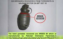 નૌગામના આતંકવાદીઓ પાસેથી મળ્યા છે પાકિસ્તાનની નિશાની વાળા હેન્ડ ગ્રેનેડઃ સેના