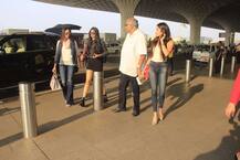 PICS: એરપોર્ટ પર દિકરીઓ અને પતિ સાથે દેખાઈ શ્રીદેવી