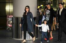 PICS: પરિવાર સાથે વેકેશન મનાવીને પાછો ફર્યો અક્કી, દિકરી નિતારાએ કેમેરા સામે કર્યા આવા નખરા