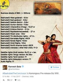 રિલીઝ પહેલા જ \'બાહુબલી 2\'ની રેકોર્ડ 500 કરોડ રૂપિયાની કમાણી, જાણો કેવી રીતે