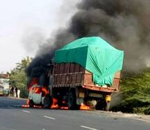 રાજકોટ-ટંકારા હાઇવે પર અકસ્માત, કારમાં આગલ લાગતા 2 જીવતા સળગ્યા, કુલ 3 મોત