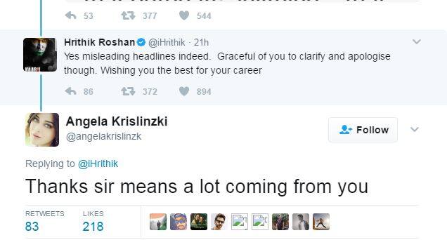 આ પછી હ્રિતિક રોશને આ મોડેલને તેના કરિયર માટે આગળ વધવા શુભકામનાઓ આપી હતી. 