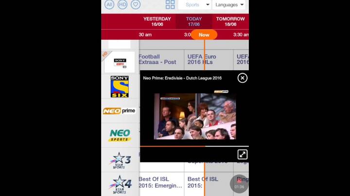 નીચે તરફ મેક્સિમાઈઝનો વિકલ્પ હોય છે, ચેના પર ટેબ કરવાથી વીડિયો ફૂલ સ્ક્રીનમાં પ્લે થવા લાગે છે. યૂઝર ઇચ્છે તો લાઈવ વીડિયોને 30 સેકન્ડ પાછલ અને પાછળ ગયા પછી આગળ કરી શકે છે.