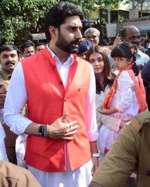 Wedding Anniversary પર દિકરી આરાધ્યા સાથે મંદિર ગયા અભિ-એશ, જુઓ તસવીરો 