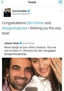 Oops! ઝહીરને સગાઈની શુભેચ્છા આપતા અનિલ કુંબલેએ કરી આવી ભૂલ, જાણો શું થયું એ પછી