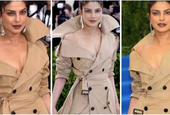 બોલીવુડની ખૂબ જ સુંદર અને સફળ અભિનેત્રીઓ દિપીકા પદુકોણ અને પ્રિયંકા ચોપરાએ મેટ ગાલા 2017ની રેડ કાર્પેટ પર પોતાનો જાદુ પાથર્યો હતો. પ્રિયંકાનો ટ્રેંચ કોટ લૂકમાં આવો અંદાજ હતો. 