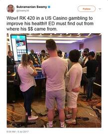 રજનીકાંત કેસિનોમાં જુગાર રમતો હોય તેવો ફોટો મૂકી ભાજપના ક્યા દિગ્ગજ નેતાએ કરી તપાસની માગ?