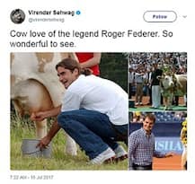 વિરેન્દ્ર સેહવાગે ફેડરરની અનોખી તસવીર કરી શેર, સોશિયલ મીડિયા પર થઈ વાયરલ