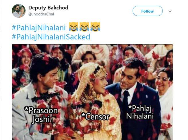 સેન્સર બોર્ડના ચેરમેનપદેથી પહલાજ નિહલાનીની હકાલપટ્ટી થતાં લોકોએ આ રીતે ઉડાવી મજાક, જુઓ Pics