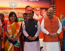 રાજકોટ: કૉંગ્રેસના કાશ્મીરાબેન નથવાણી અમિત શાહની હાજરીમાં ભાજપમાં જોડાયા