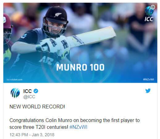 આજની વેસ્ટ ઇન્ડિઝ સામેની સદી પહેલા મુનરો વર્ષ 2017માં ભારત સામે અણનમ 109 અને આ વર્ષે બાંગ્લાદેશ વિરુદ્ધ 101 રનની ઇનિંગ રમી ચૂક્યો છે. આજની T-20 મેચમાં મુનરોનું અર્ધશતક 26 બૉલ પર ત્રણ ચોગ્ગા અને ચાર છક્કાની મદદથી પુરુ થયું હતું.