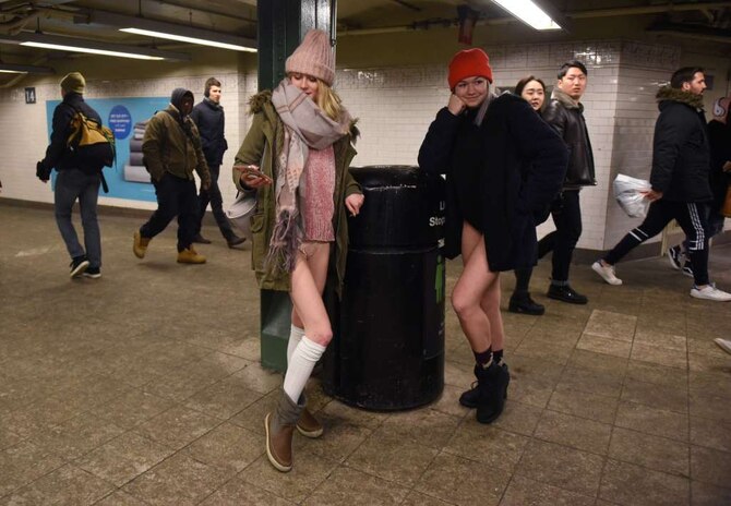 No Pants Subway' riders brave freezing temperatures