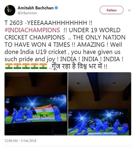 નોંધનીય છે કે, મનજોત કાલરાની શાનદાર સદીના સહારે ભારતીય અંડર-19 ટીમે ફાઇનલ મેચમાં ઓસ્ટ્રેલિયા સામે 8 વિકેટે જીત હાંસલ કરી હતી. ભારતે 217 રનના ટાર્ગેટને 38.3 ઓવરમાં જ પુરો કરી દીધો હતો.