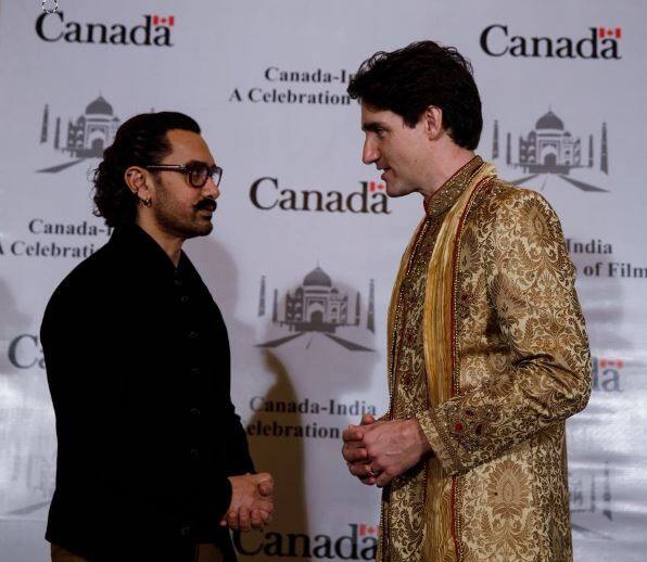આમિર ખાન સાથે વાત કરતાં કેનેડાના પીએમ જસ્ટિન ટ્રુડો