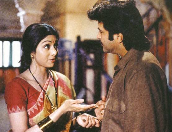 1997: ફિલ્મ જુદાઇ (1997) માં અનિલ કપૂરની સાથે શ્રીદેવી. 