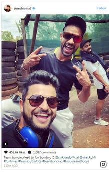 રૈનાએ શેર કરી ધવન-કોહલી સાથે મસ્તી કરતી સેલ્ફી, જુઓ તસવીર 