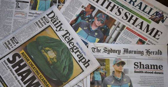 બોલ ટેમ્પરિંગની ઘટનાનું ઓસ્ટ્રેલિયાના ન્યૂઝપેપરમાં આ રીતે કવરેજ કરવામાં આવ્યું હતું.