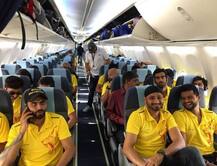 PHOTOS: રોહિત બ્રિગેડ સાથે મુકાલબા માટે મુંબઈ પહોંચી ધોનીની યેલો આર્મી