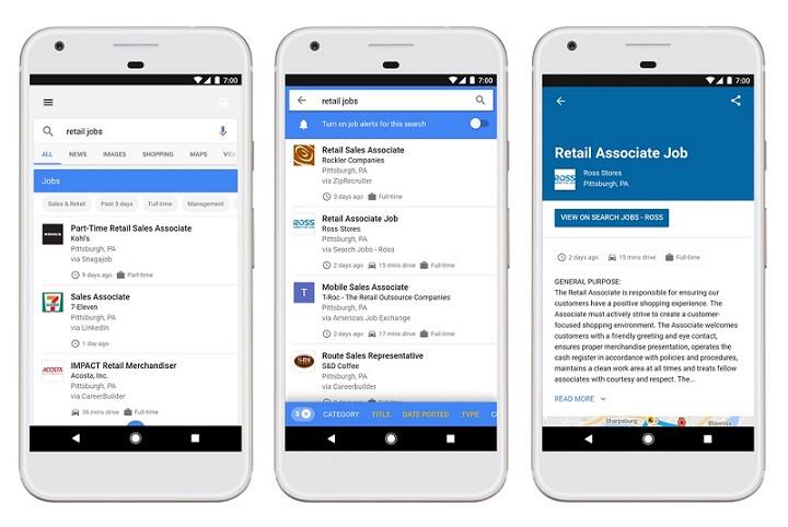 અલર્ટમાં તમને તમારા સર્ચના આધારે નોટિફિકેશન મળશે. ગૂગલ જોબ સર્ચમાં છેલ્લો દિવસ, છેલ્લા 3 દિવસ, છેલ્લું અઠવાડિયું અને છેલ્લા મહિના સુધીની જોબ વેકેન્સી અંગે માહિતી મળશે. આ સિવાય તમને ઈંડસ્ટ્રી બેસ્ડ અને તમારી આસપાસ થતી ભરતીઓની પણ માહિતી મળશે.
